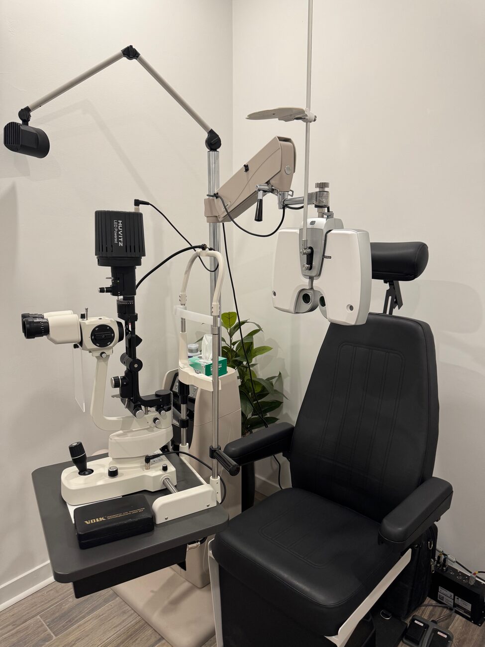 Eye exam room at Eyeglass Gallery in Burlington